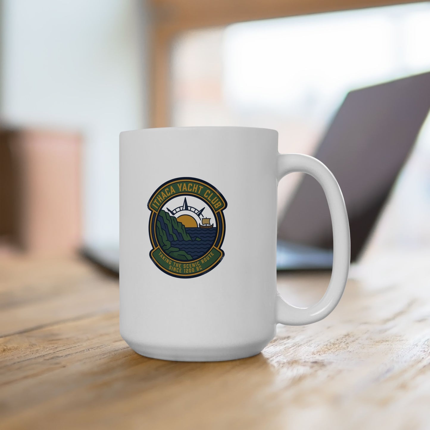 Odysseus Ithaca Yacht Club Ceramic Mug, (11oz, 15oz)