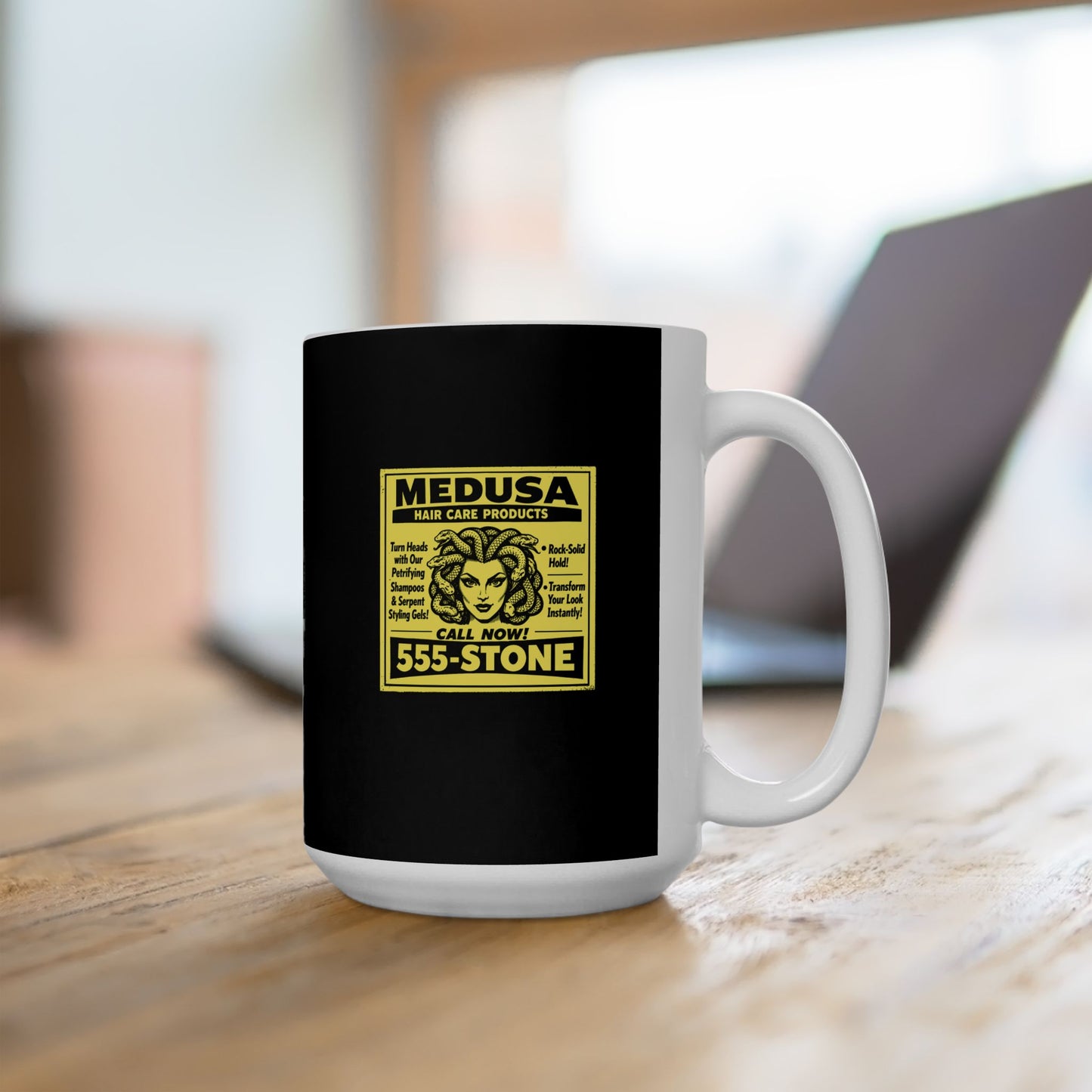 Medusa Hair Care Products Vintage Ad Style Ceramic Mug, (11oz, 15oz)