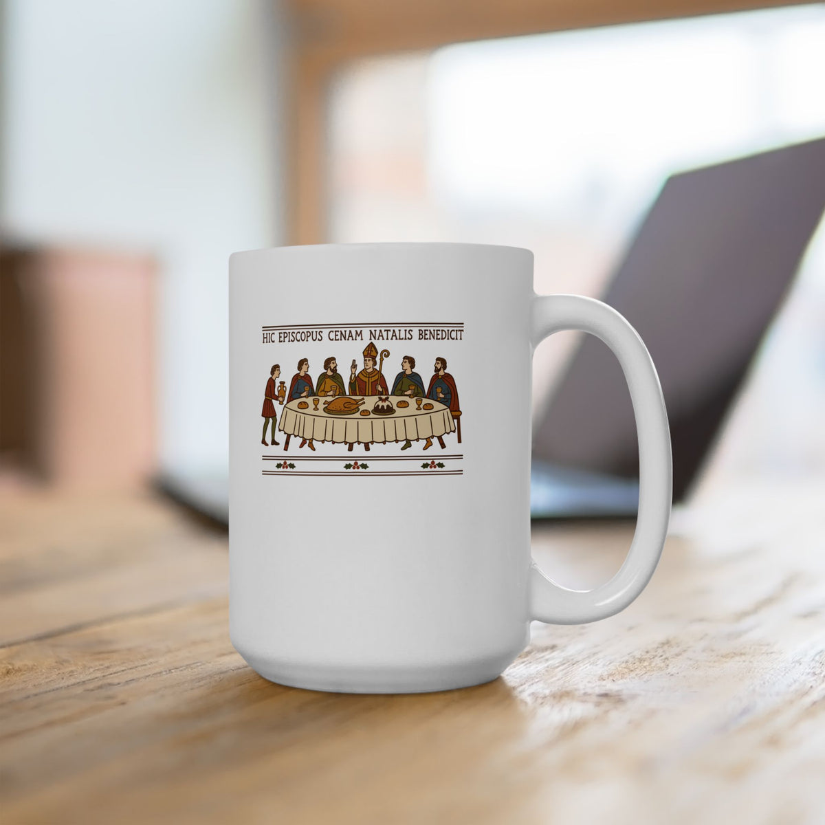 Bayeux Christmas Dinner Ceramic Mug, (11oz, 15oz)