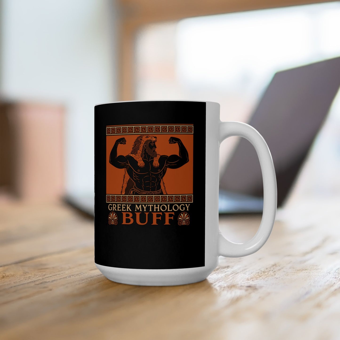 Heracles Greek Mythology Buff Ceramic Mug, (11oz, 15oz)