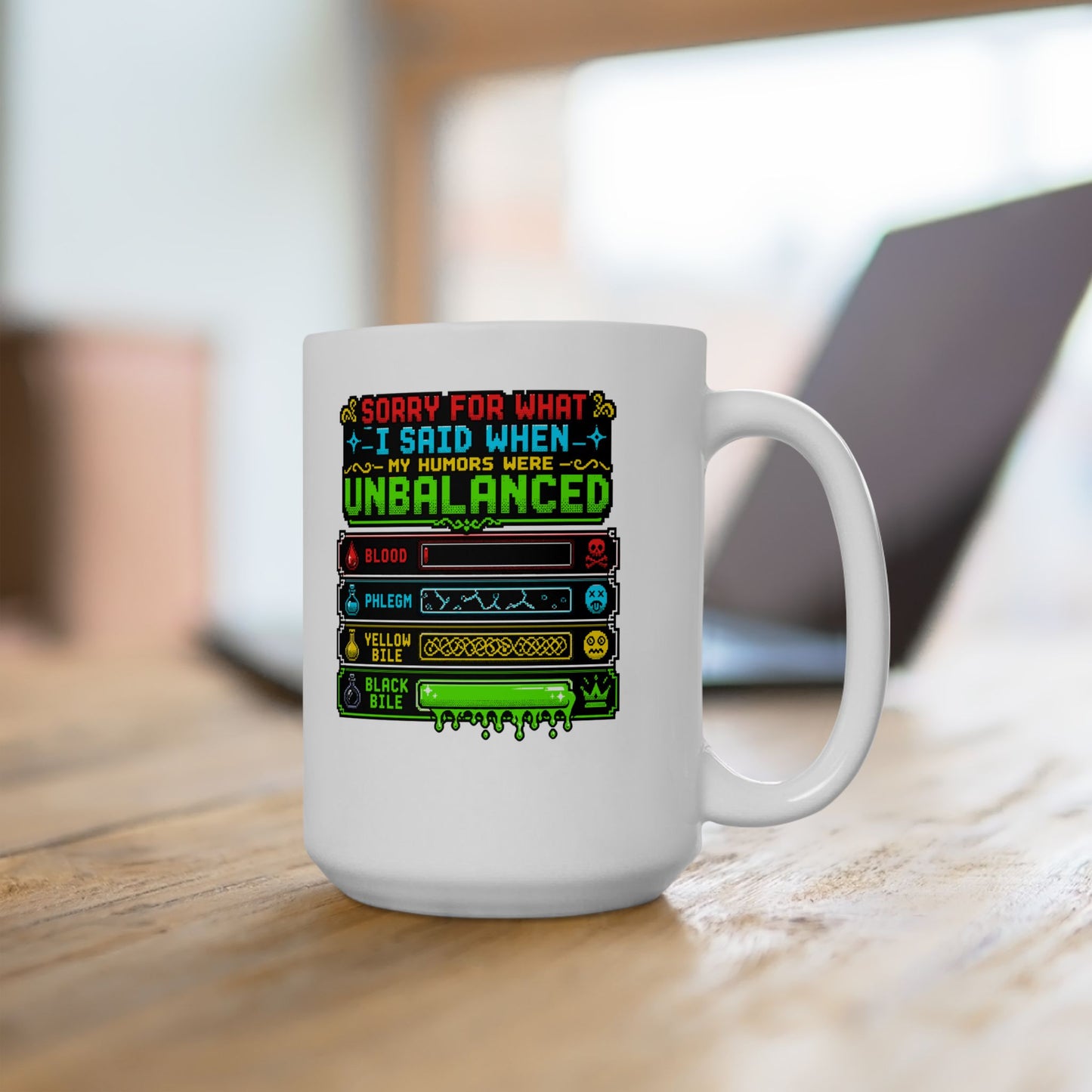 8 Bit Sorry for What I Said Humors Ceramic Mug, (11oz, 15oz)