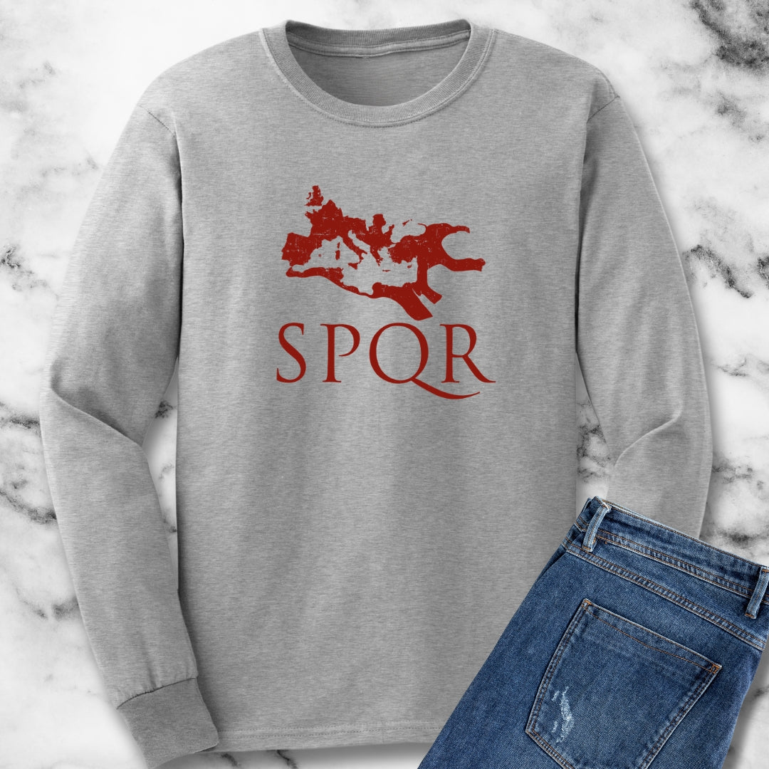 SPQR Map of Rome Peak Unisex Long Sleeve Tee