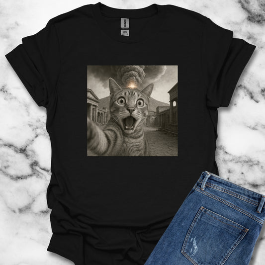 Cat Selfie in Pompei Vesuvius T-Shirt