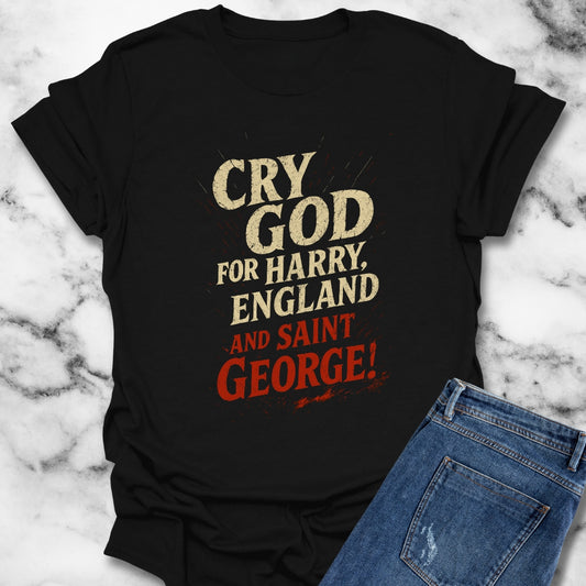 Cry God for Harry England Saint George Siege of Harfleur Unisex Lightweight T-Shirt