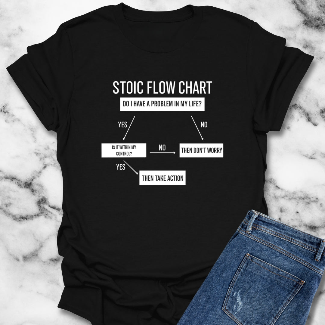 Stoic Flow Chart Problem Solving T-Shirt