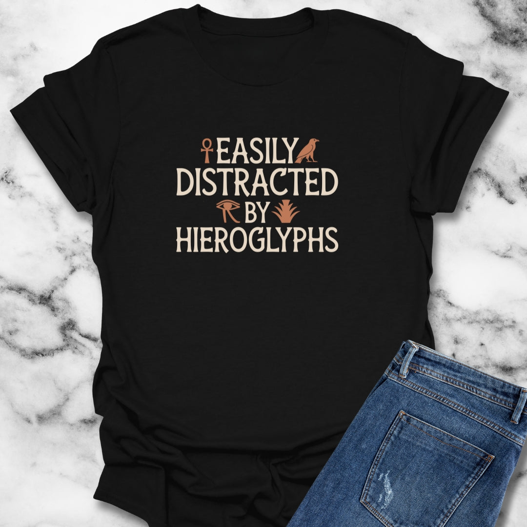 Easily Distracted by Hieroglyphs Egyptian Unisex Lightweight T-Shirt