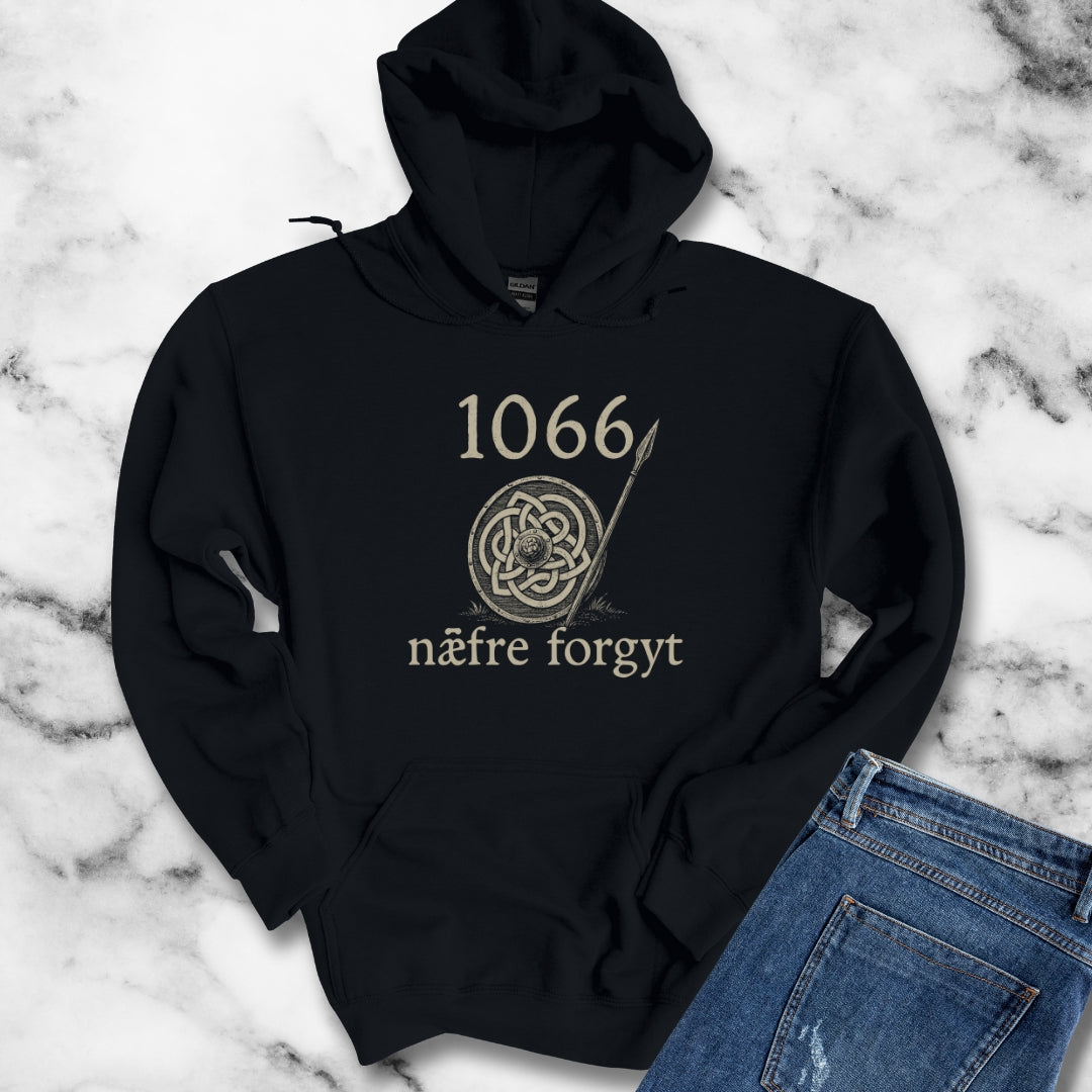 1066 Never Forget Battle of Hastings in Old English Unisex Heavy Blend™ Hooded Sweatshirt