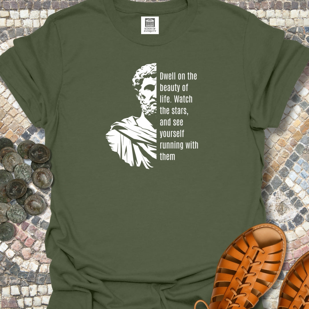 Running with the Stars Marcus Aurelius Stoic Quote T-Shirt
