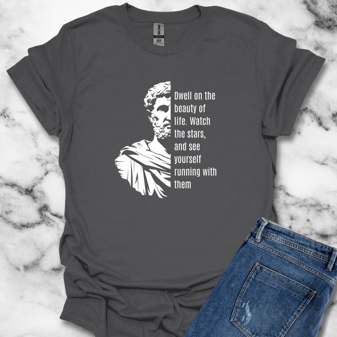 Running with the Stars Marcus Aurelius Stoic Quote T-Shirt