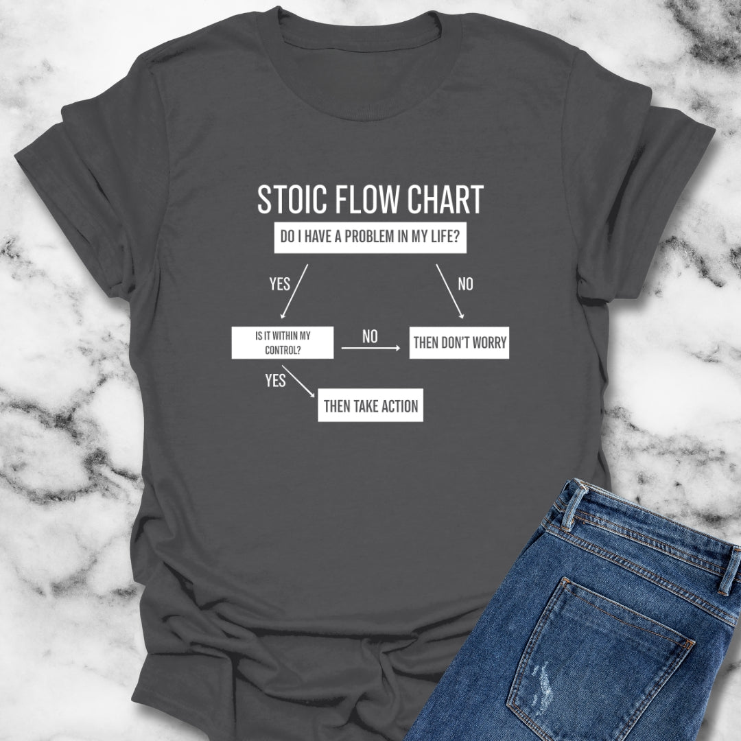 Stoic Flow Chart Problem Solving T-Shirt