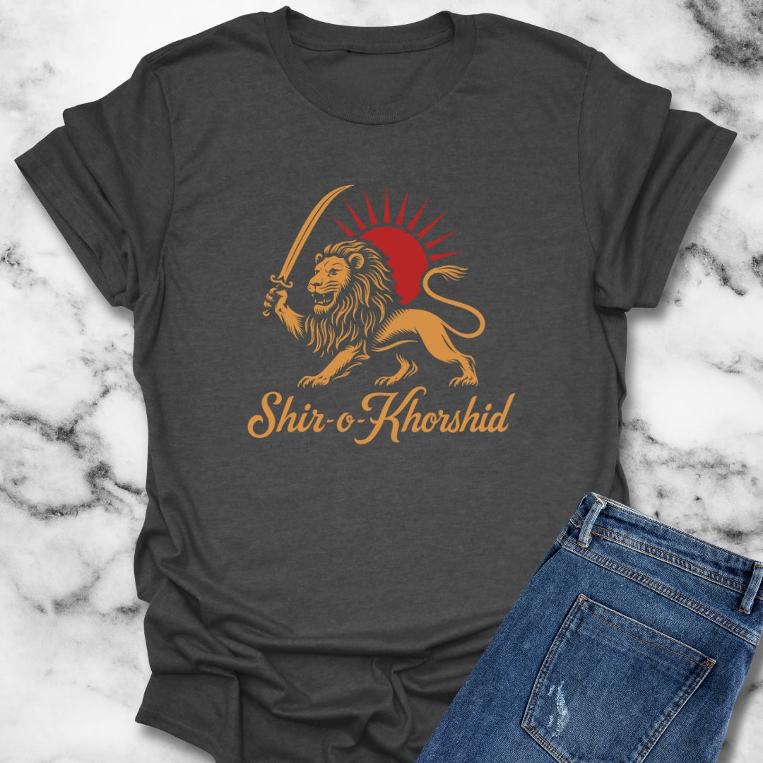 Persian Lion and Sun Emblem Shir‑o‑Khorshid T-Shirt