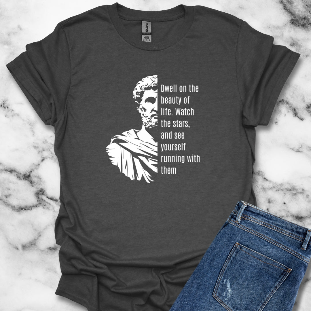 Running with the Stars Marcus Aurelius Stoic Quote T-Shirt