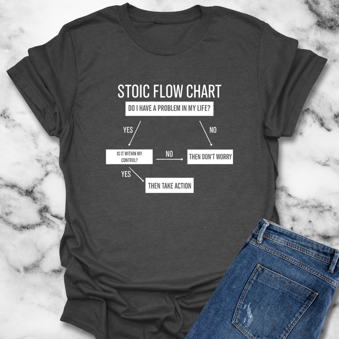 Stoic Flow Chart Problem Solving T-Shirt