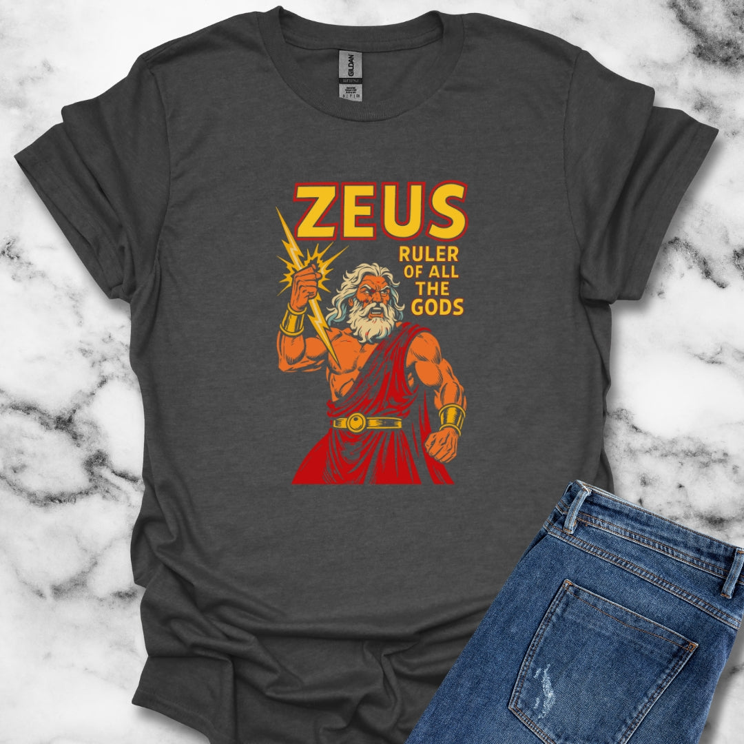 Zeus Ruler of All the Gods Comic Book Style T-Shirt