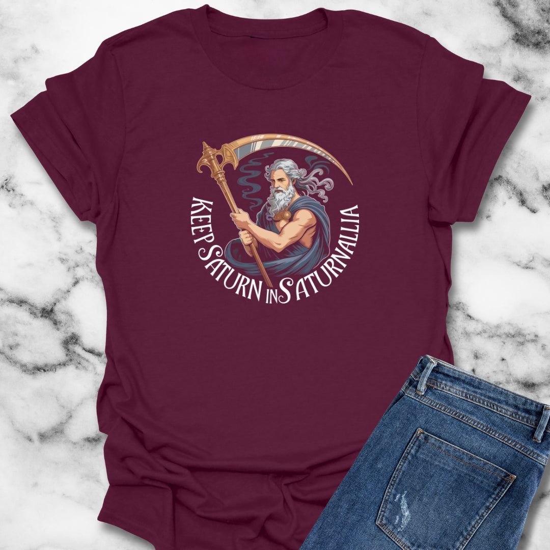 Keep Saturn in Saturnalia Christmas Parody Unisex T-Shirt