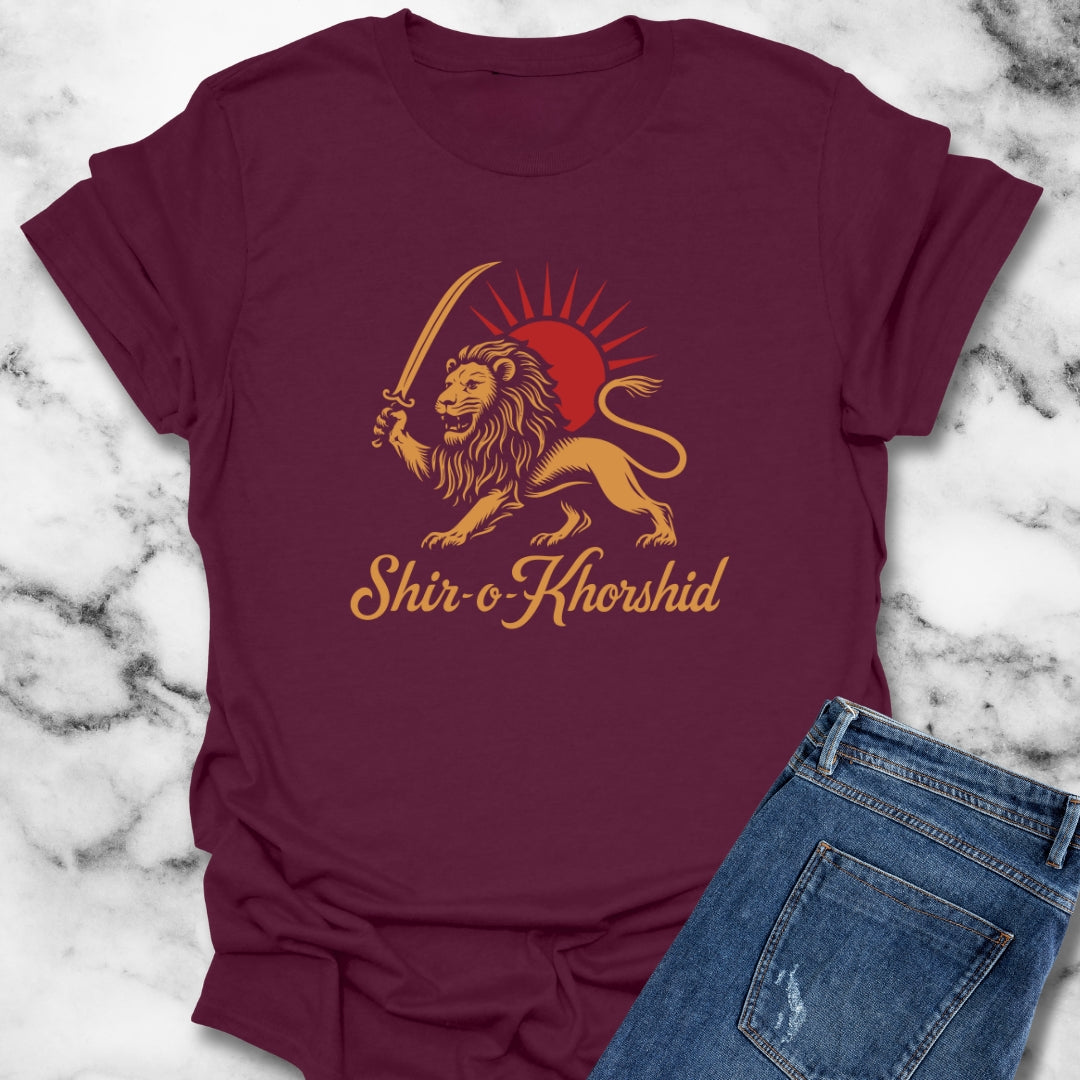 Persian Lion and Sun Emblem Shir‑o‑Khorshid T-Shirt