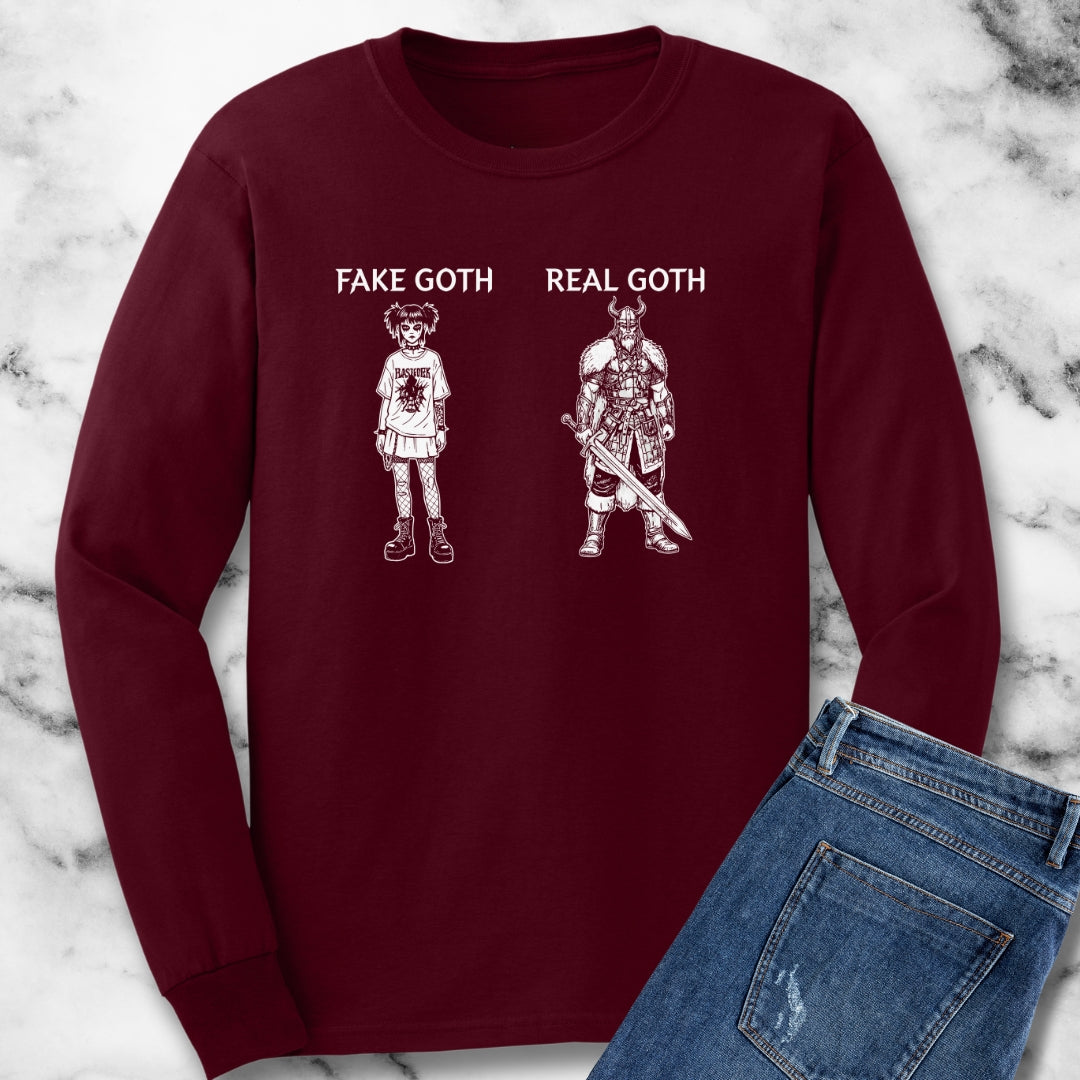 Fake Goth Real Goth Unisex Long Sleeve Tee