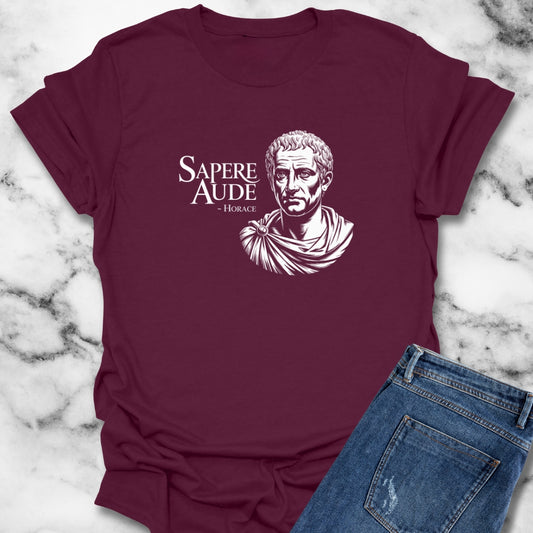 Sapere Aude Dare to Know Horace Quote T-Shirt