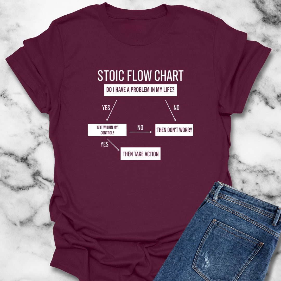 Stoic Flow Chart Problem Solving T-Shirt