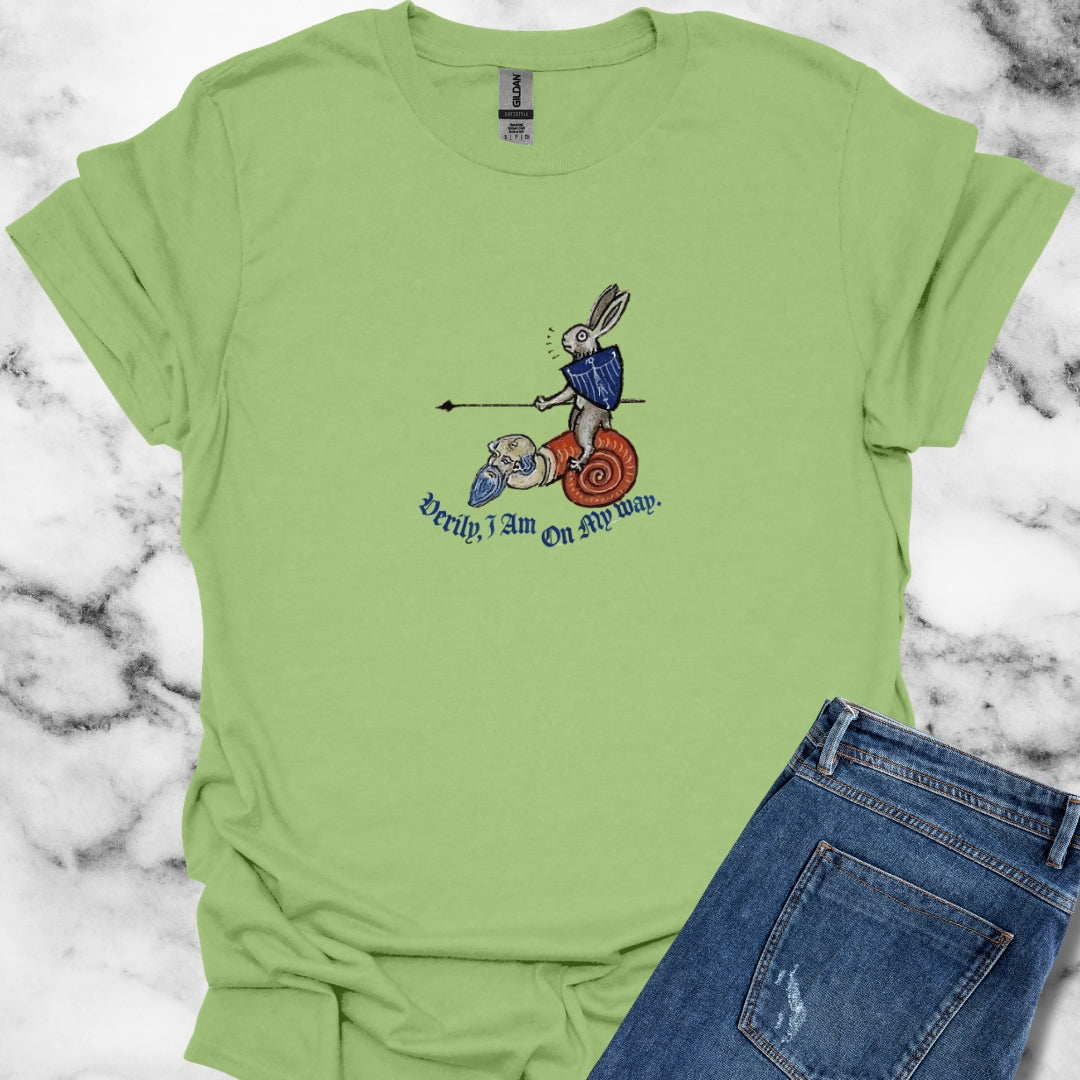 Medieval Marginalia Rabbit Snail T-Shirt
