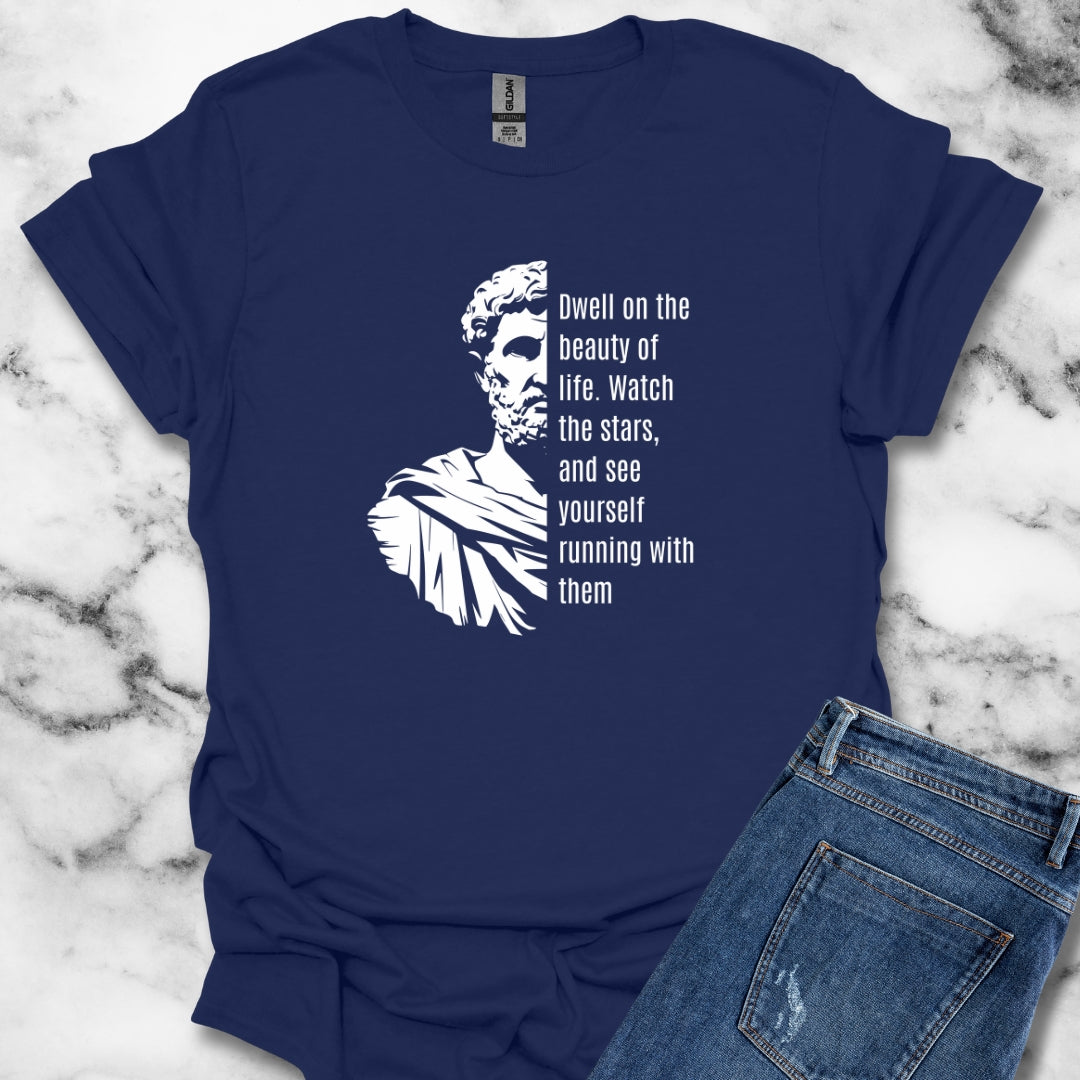 Running with the Stars Marcus Aurelius Stoic Quote T-Shirt
