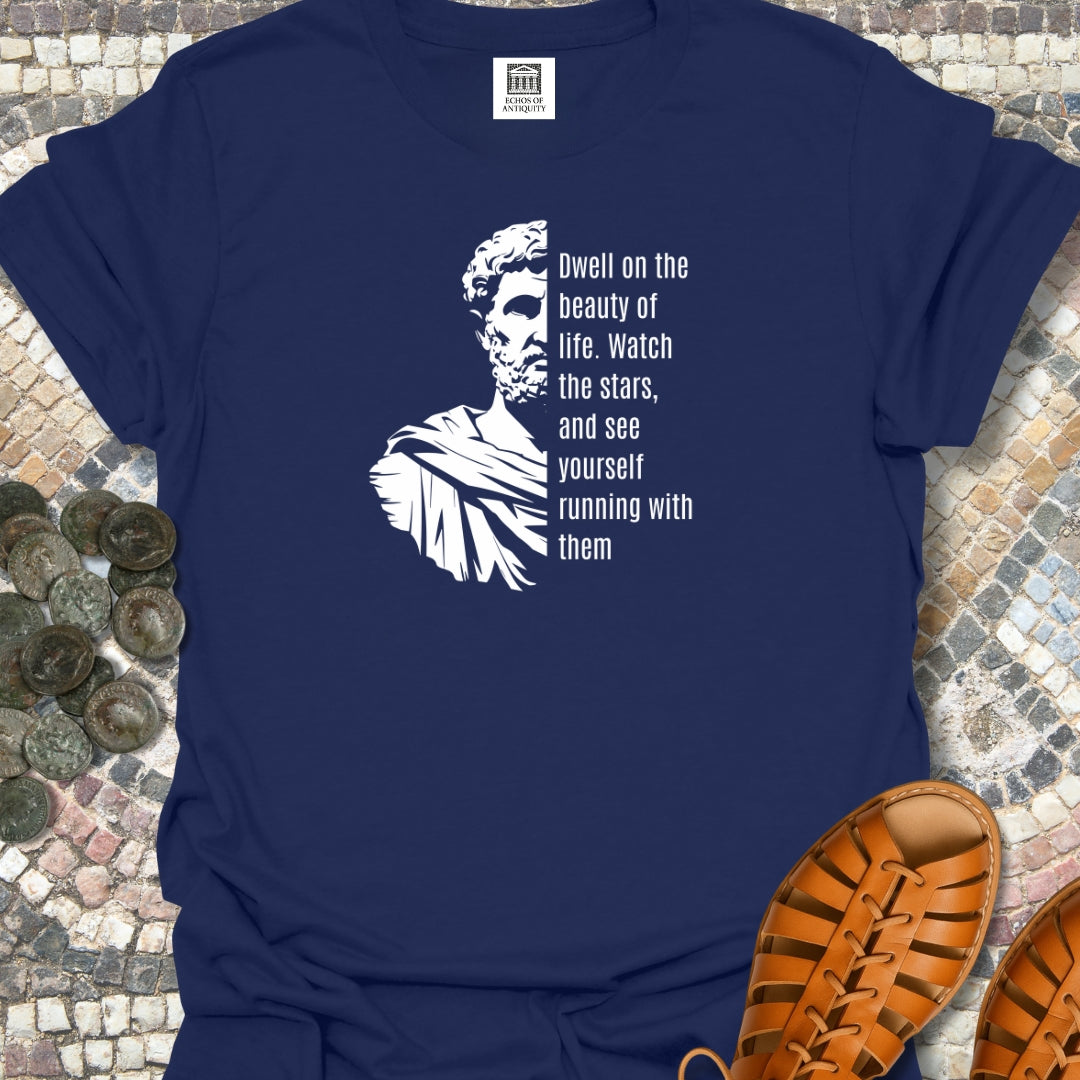 Running with the Stars Marcus Aurelius Stoic Quote T-Shirt