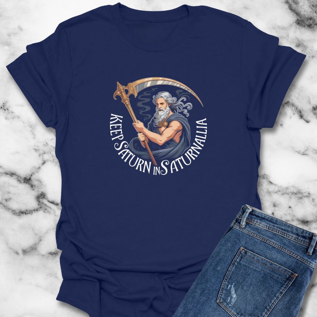 Keep Saturn in Saturnalia Christmas Parody Unisex T-Shirt