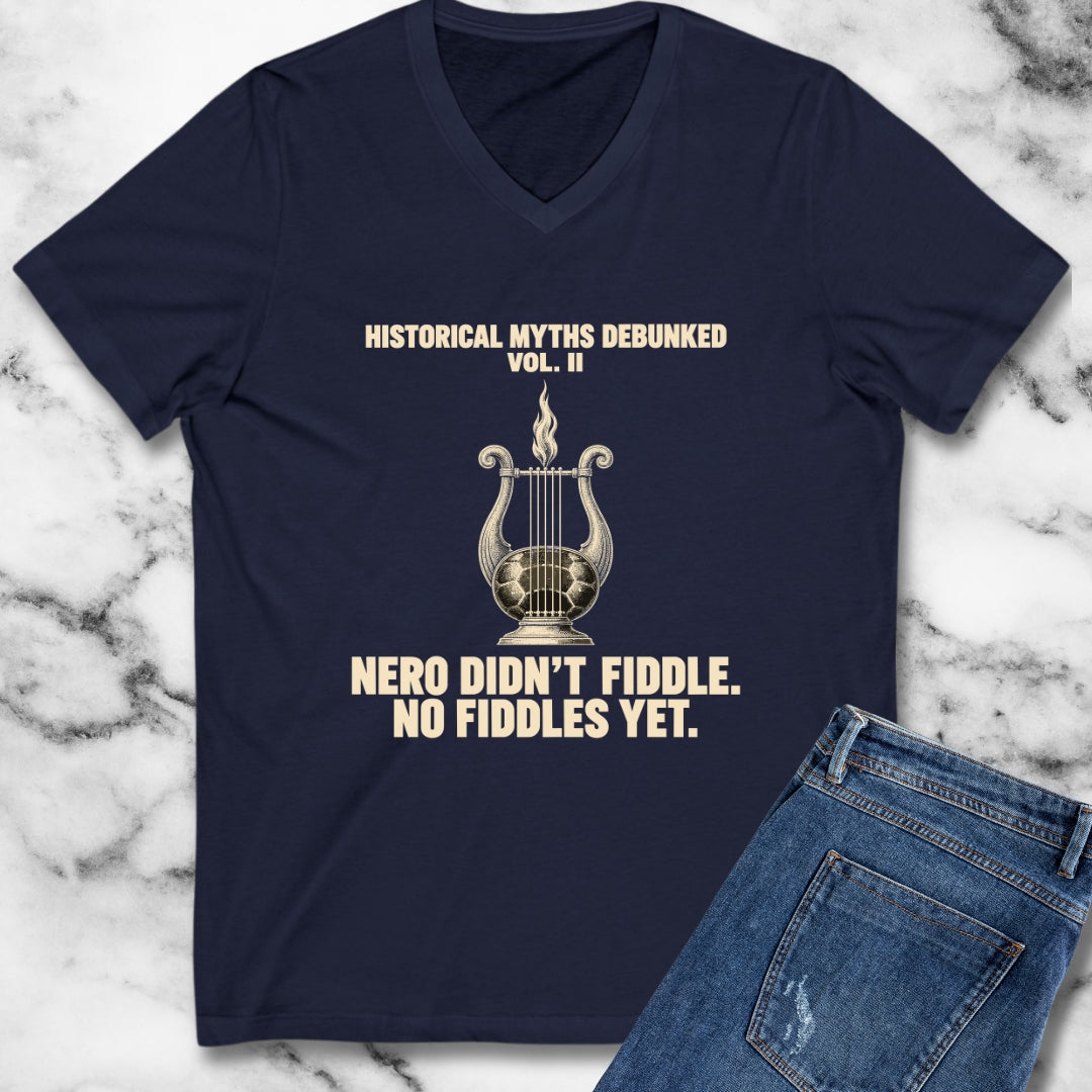 Historical Myths Debunked Vol II Nero Fiddle V-Neck