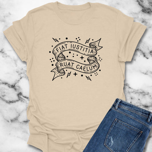 Fiat Iustitia Ruat Caelum Seek Justice Even If the Heavens Should Fall Unisex Lightweight T-Shirt