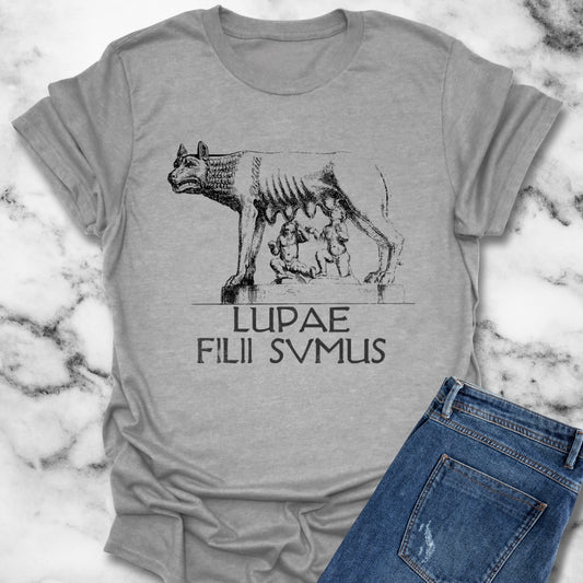 She Wolf Romulus Remus Lupae Filii Sumus T-Shirt