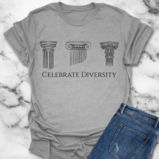 Celebrate Diversity Ancient Greek Columns Ionic Doric Corinthian T-Shirt