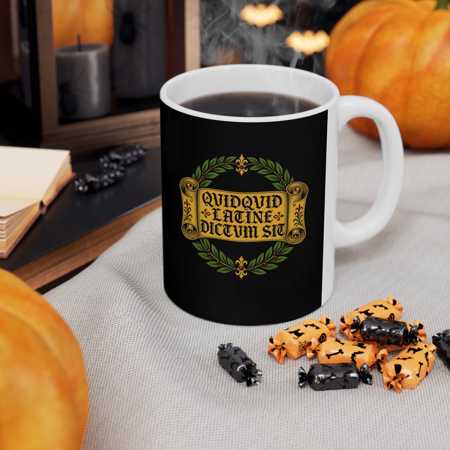 QuidQuid Latine Dictum Sit Sounds Good Latin Ceramic Mug, (11oz, 15oz)