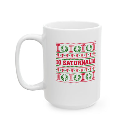 Io Saturnalia Ugly Sweater Ceramic Mug, (11oz, 15oz)