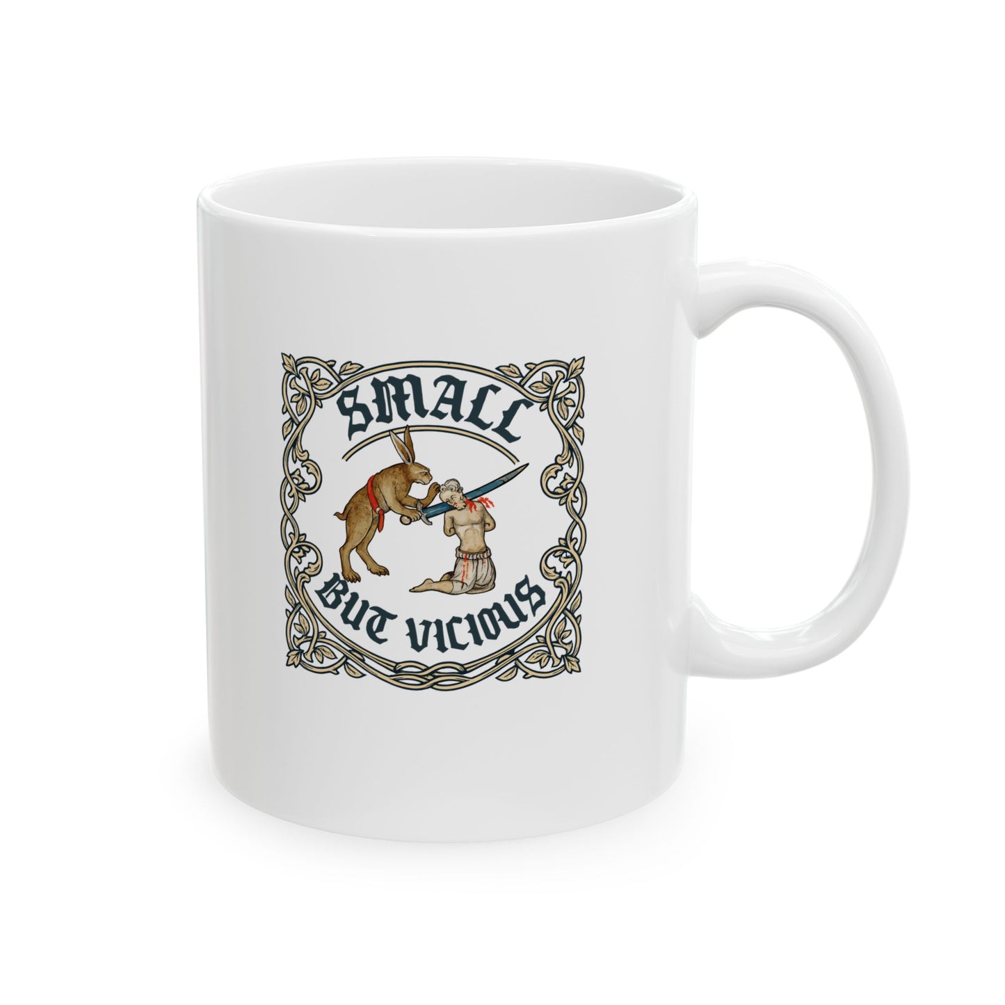 Small But Vicious Rabbit Medieval Marginalia Ceramic Mug, (11oz, 15oz)