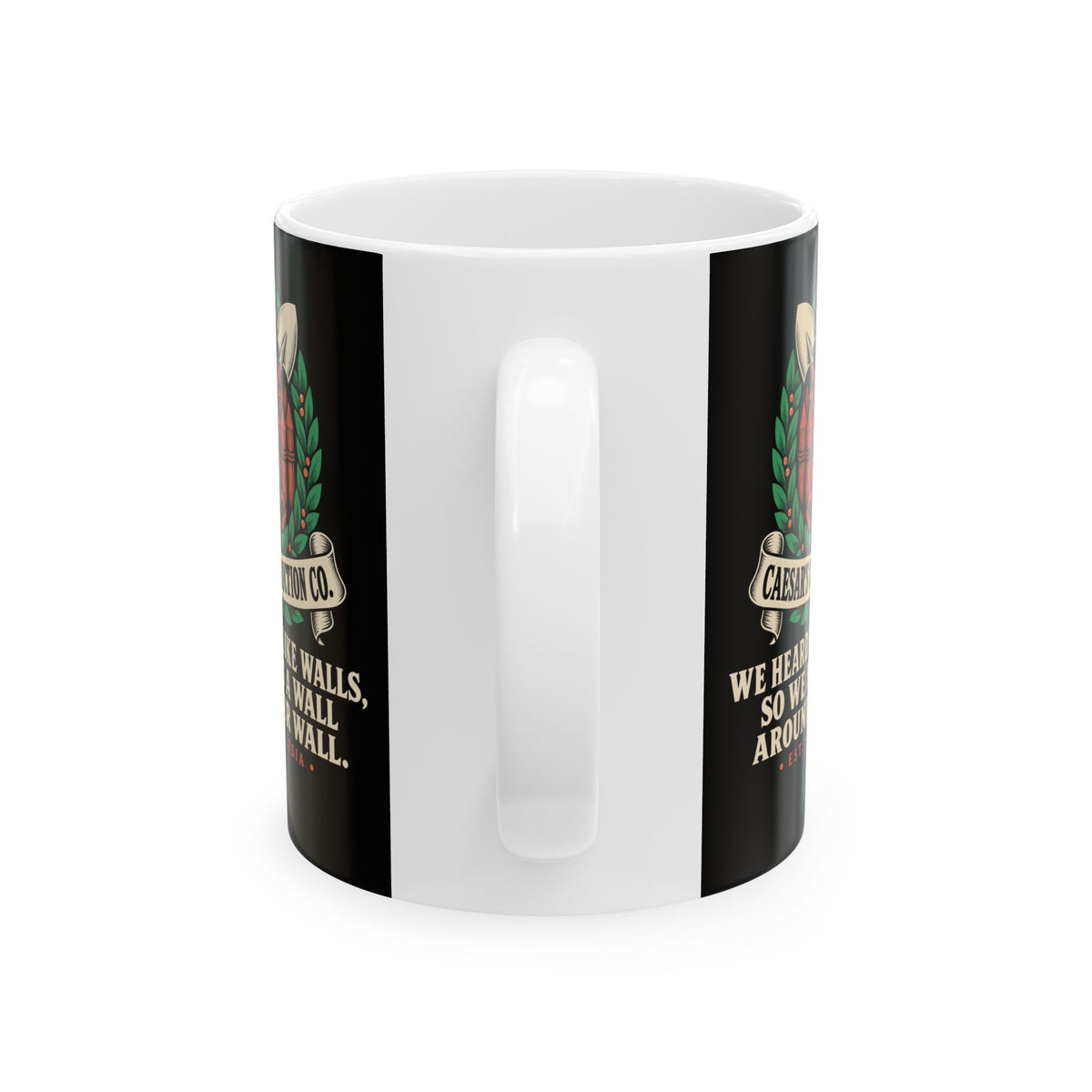 Caesar's Construction Co Crossed Shovels Ceramic Mug, (11oz, 15oz)