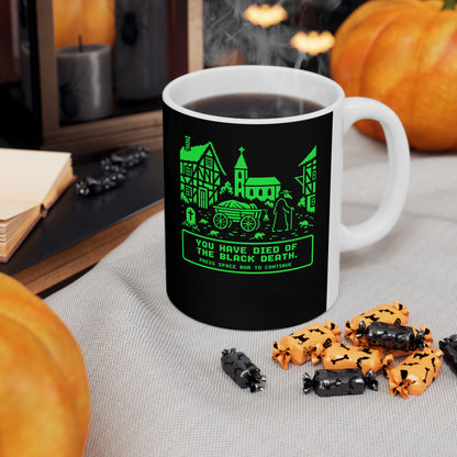8 Bit Died of Black Plague Ceramic Mug, (11oz, 15oz)