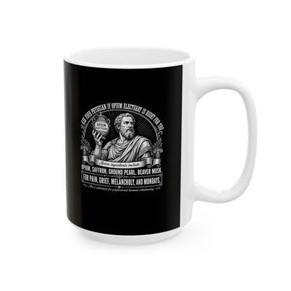Opium Electuary Pharma Ad Ceramic Mug, (11oz, 15oz)
