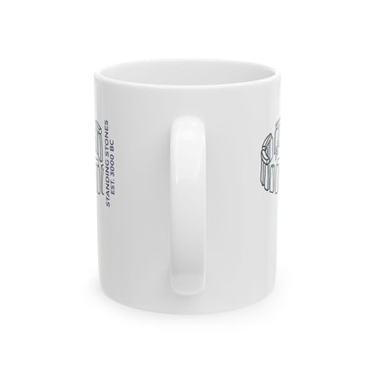 Minimalist Stone Henge Ceramic Mug, (11oz, 15oz)