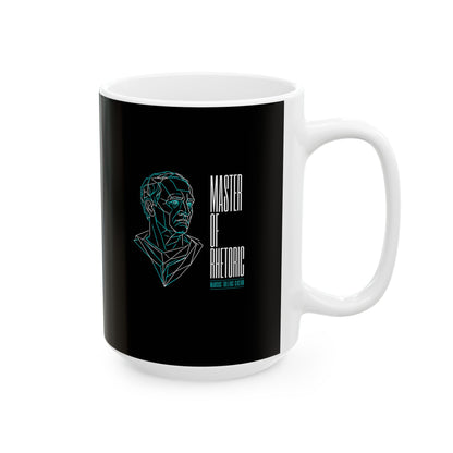 Cicero Master of Rhetoric Line Art Ceramic Mug, (11oz, 15oz)