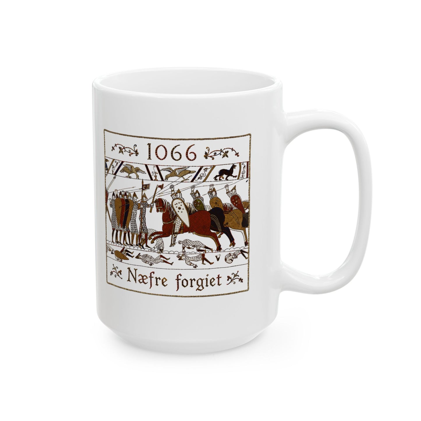 1066 Never Forget Old English Tapestry Ceramic Mug, (11oz, 15oz)