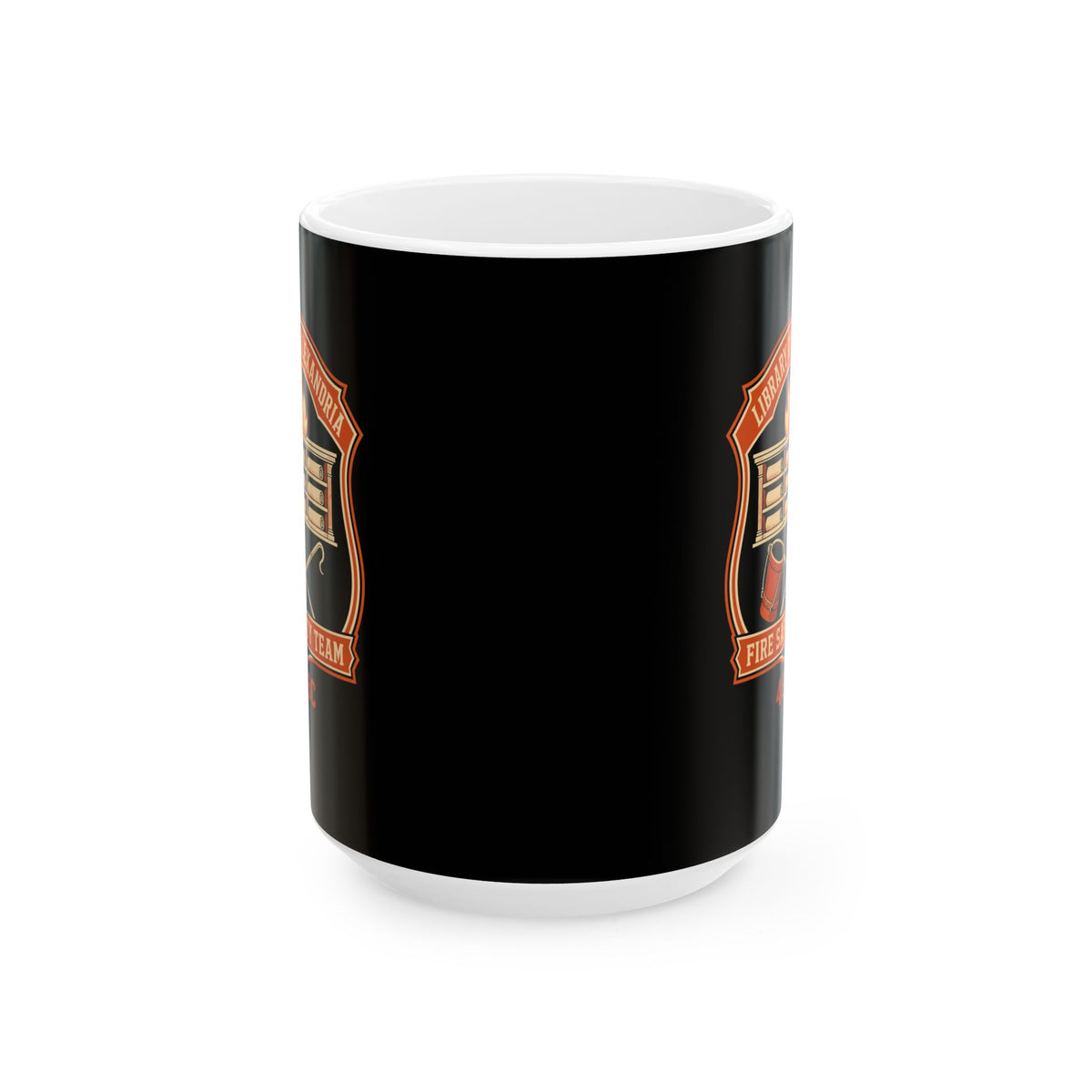 Library Alexandria Fire Safety Ceramic Mug, (11oz, 15oz)