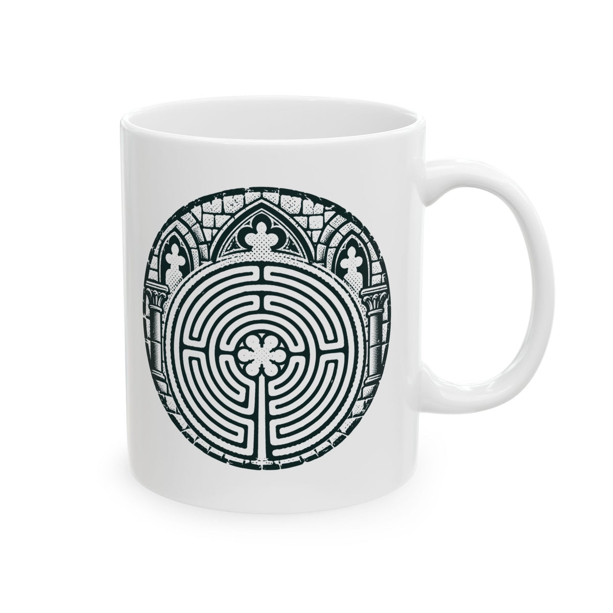 Chartres Cathedral Labyrinth Ceramic Mug, (11oz, 15oz)