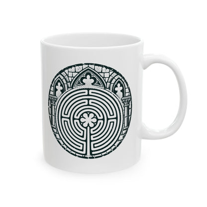 Chartres Cathedral Labyrinth Ceramic Mug, (11oz, 15oz)