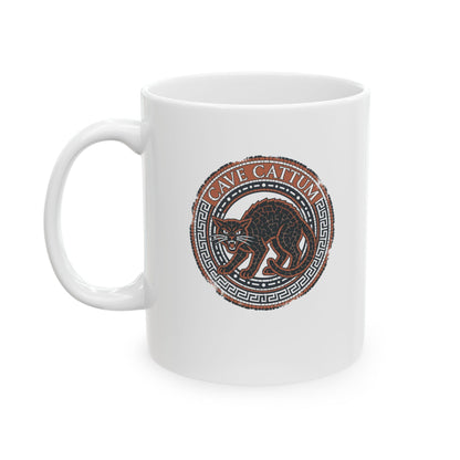 Cave Cattum Beware of Cat Latin Ceramic Mug, (11oz, 15oz)
