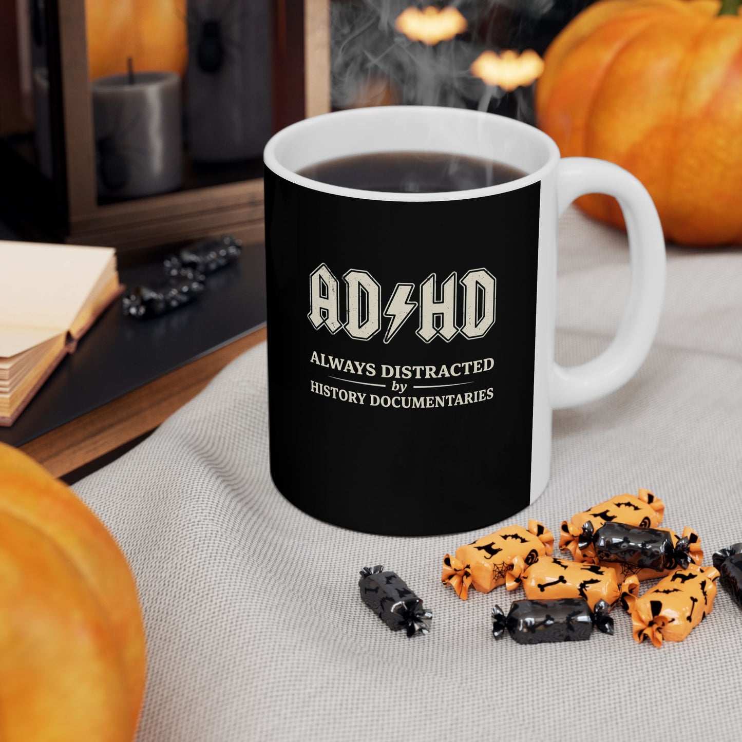 ADHD Always Distracted By History Documentaries Ceramic Mug, (11oz, 15oz)