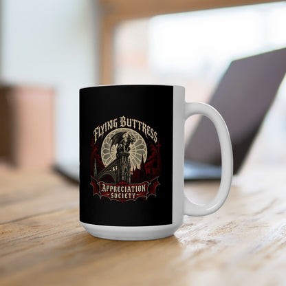 Flying Buttress Appreciation Society Gargoyle Ceramic Mug, (11oz, 15oz)