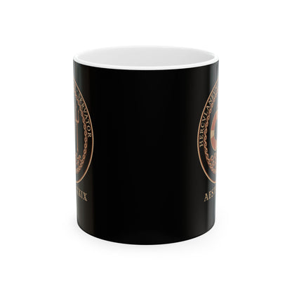 Herculaneum Lifeguard Summer 79 in Latin Ceramic Mug, (11oz, 15oz)