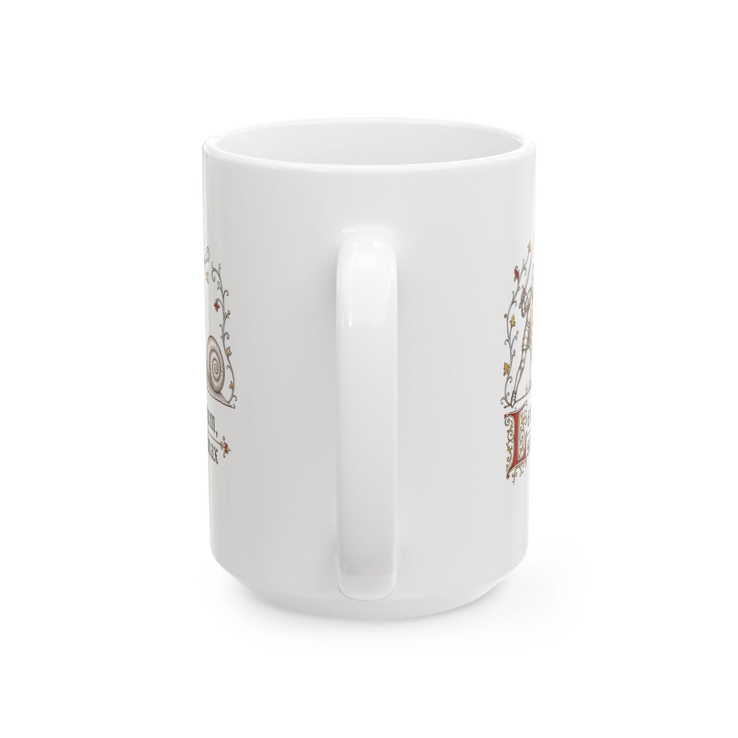 Knight vs Snail Marginalia Ceramic Mug, (11oz, 15oz)