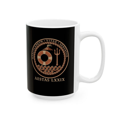 Herculaneum Lifeguard Summer 79 in Latin Ceramic Mug, (11oz, 15oz)