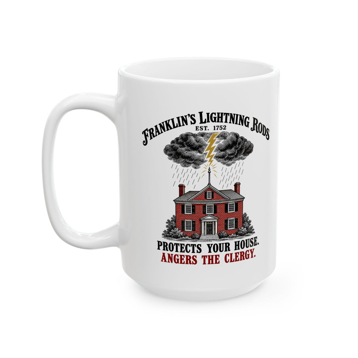Franklin's Lightning Rods Ceramic Mug, (11oz, 15oz)